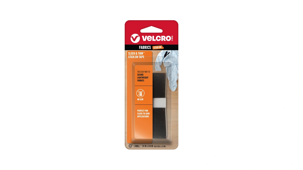 Velcro Brand Sleek & Thin Stick On Tape For Fabrics,