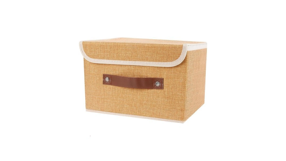 Snyugr Small Storage Bin With Lid Storage Boxes,collapsible Linen Storage