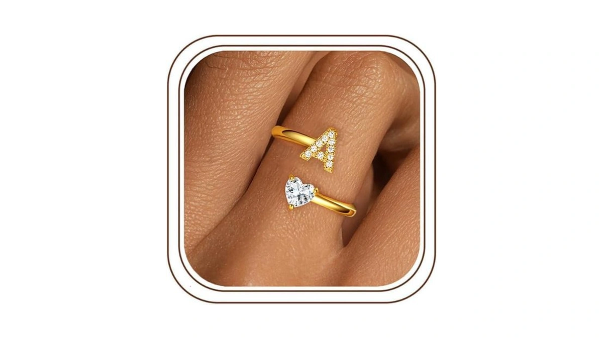 Treasure Bender Initial Rings For Girls Women - 14k Gold