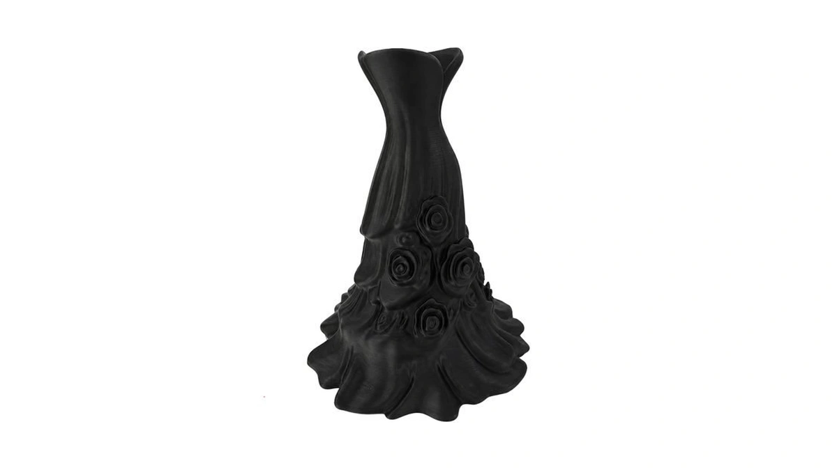 9 Inch Gothic Elegant Style Long Skirt Style Black Vase