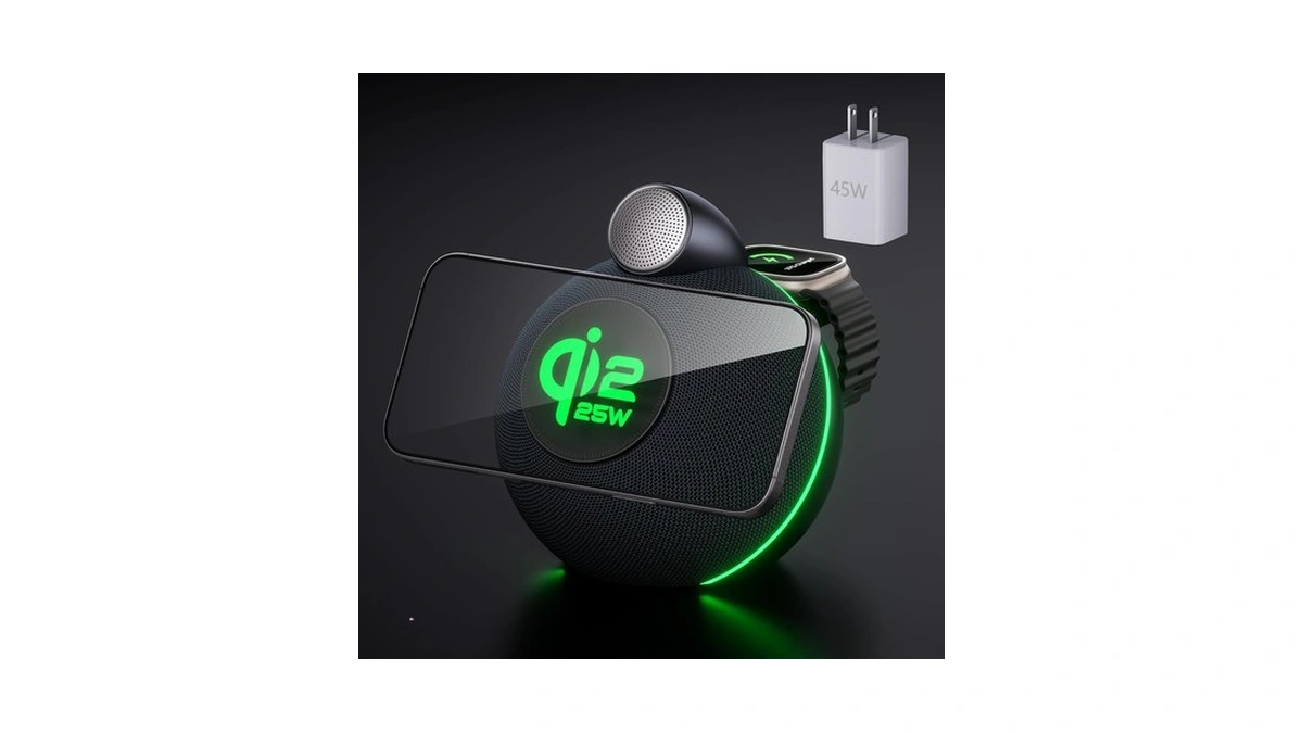 Kcuskl Magnetic Wireless Charging Station With Speaker,qi2.2 Certified 25w Fast