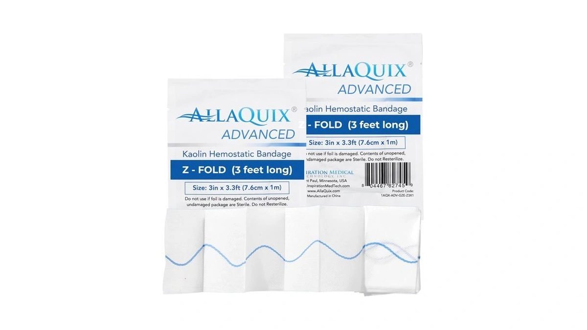 Allaquix Advanced Kaolin Hemostatic Gauze – Z-fold Sterile Clotting Bandage