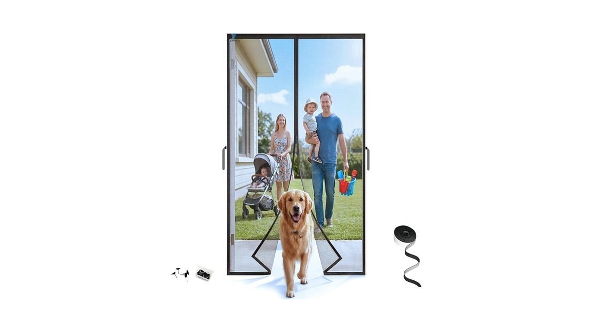 Magnetic Screen Door 38'' X 83'', Heavy Duty Fiberglass Screen