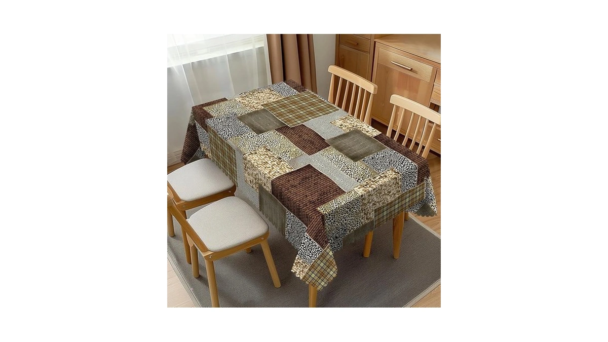 Jiankesen Leopard Patchwork Tablecloth Rectangle 54 X 72 Inch