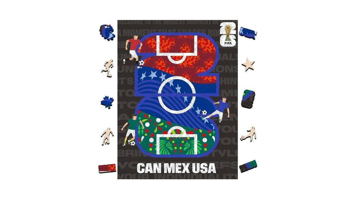 Fifa Worldcup2026 Wood Jigsaw Puzzle Gift For Soccer Fan-logo Field