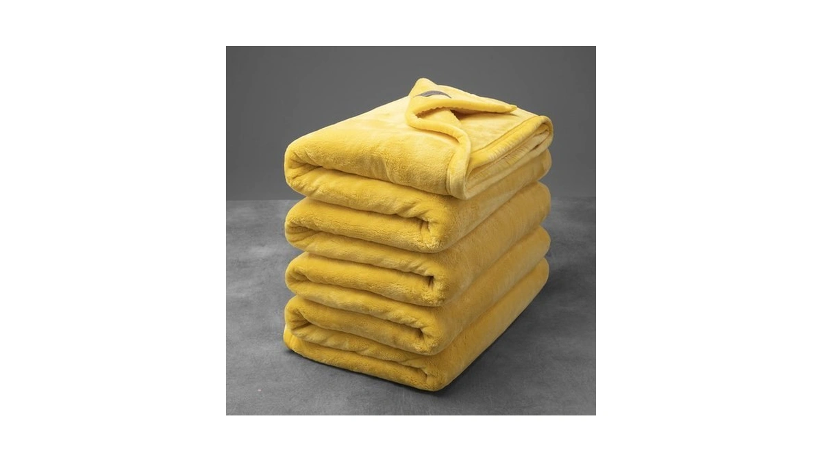 Mellowdy Extra Thick Hearty Plush Flannel Blanket (lemon Yellow, 60x80)