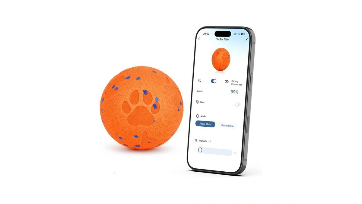 Lyzpet Smart Interactive Dog Ball, App-controlled, Chew-resistant Toy