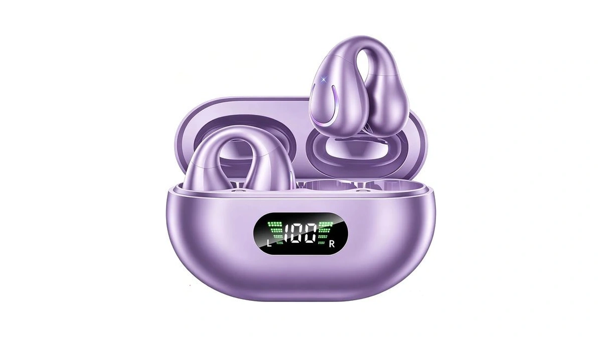 Open Ear Bone Conduction Headphones Bluetooth 6.1 Wireless Clip On