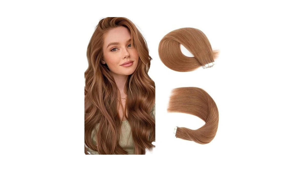 26 Inch #30 Brown Tape In Extensions Human Hair Light
