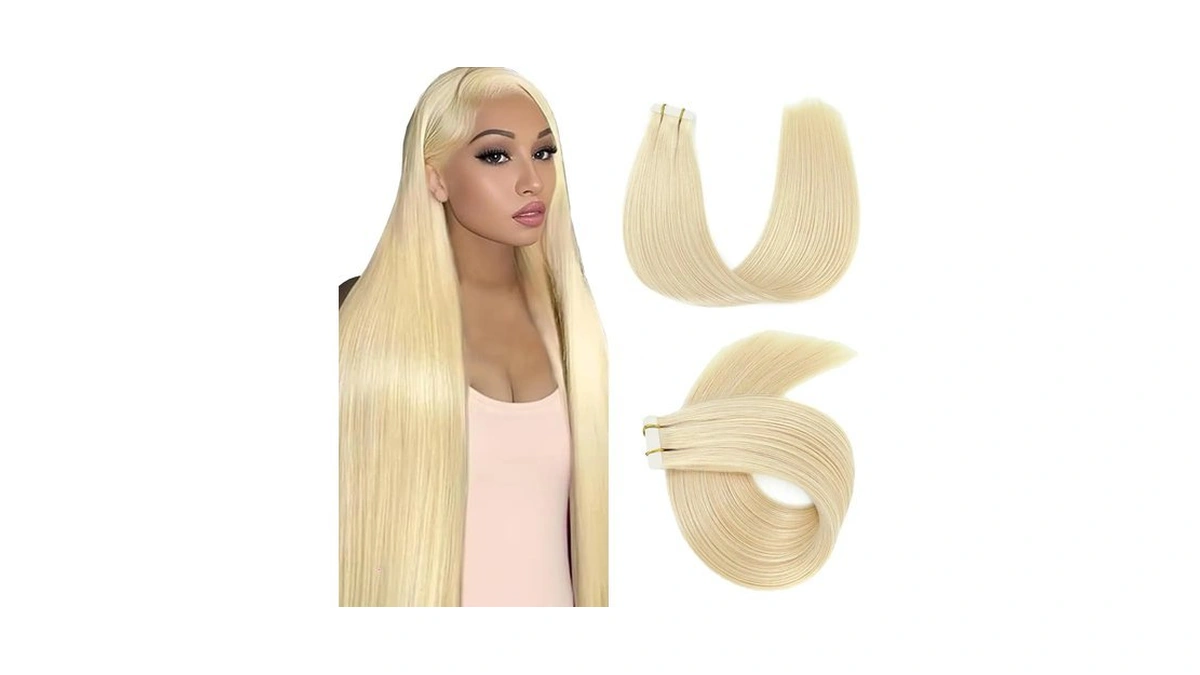 26 Inch #613 Blonde Tape In Extensions Human Hair 613