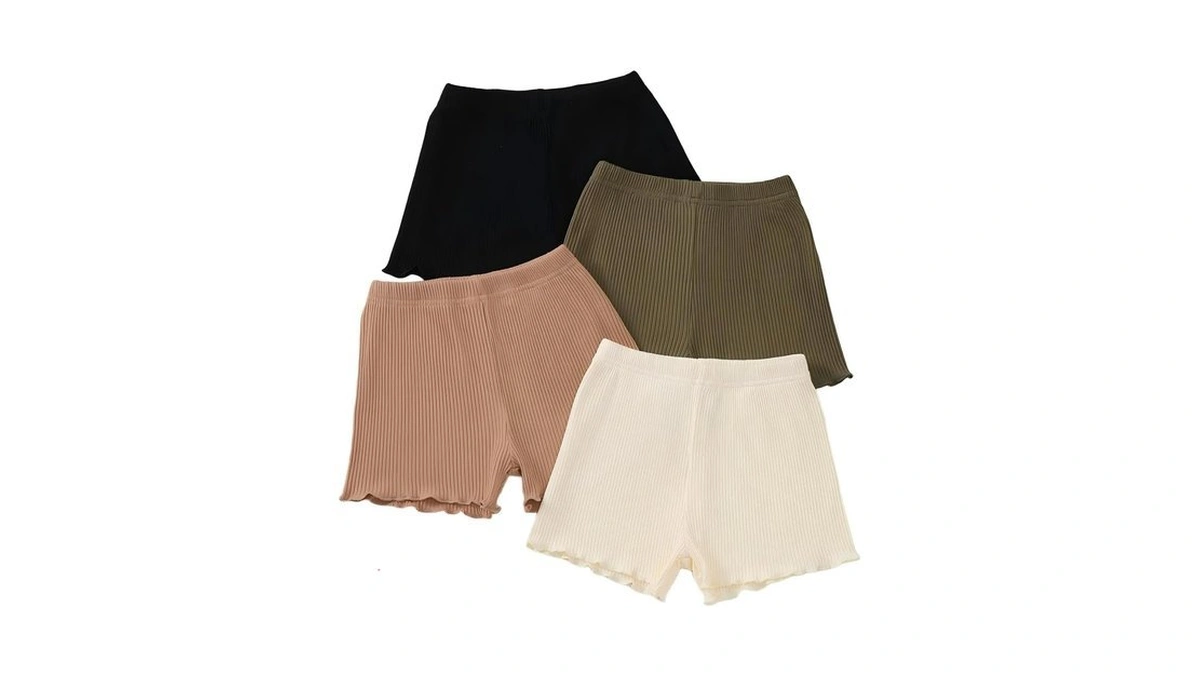 Rcuhsxi 4-pack Toddler Girls' Ruffle Shorts, Cotton Pull-on Bottoms 5-6t