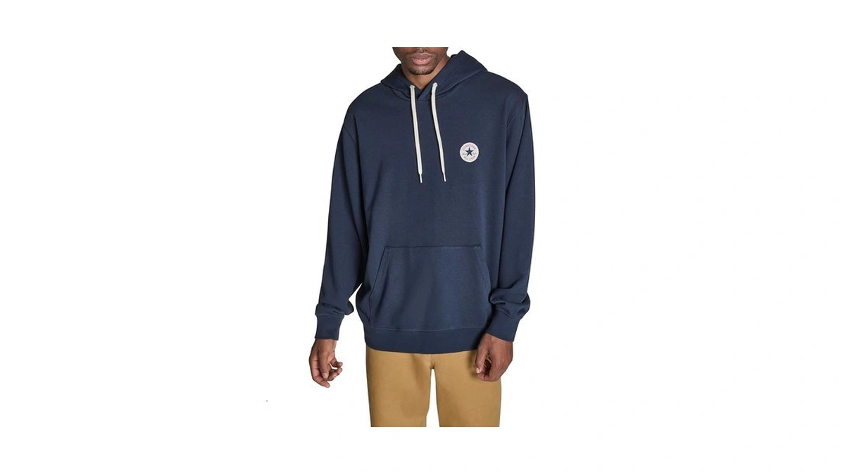 Converse Men's Standard Fit Core Chuck Patch Hoodie, Blue, Xl