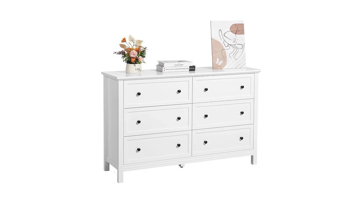 Vevor 6 Drawer White Dresser, Wood Dresser Chest Of Drawers