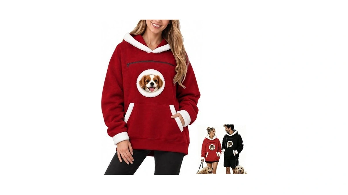 Cat Hoodie With Pouch Christmas Sweatshirt Kangaroo Pocket Dog Pouch