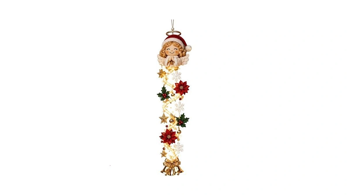 Glowing Christmas Door Hanger With Lighted
