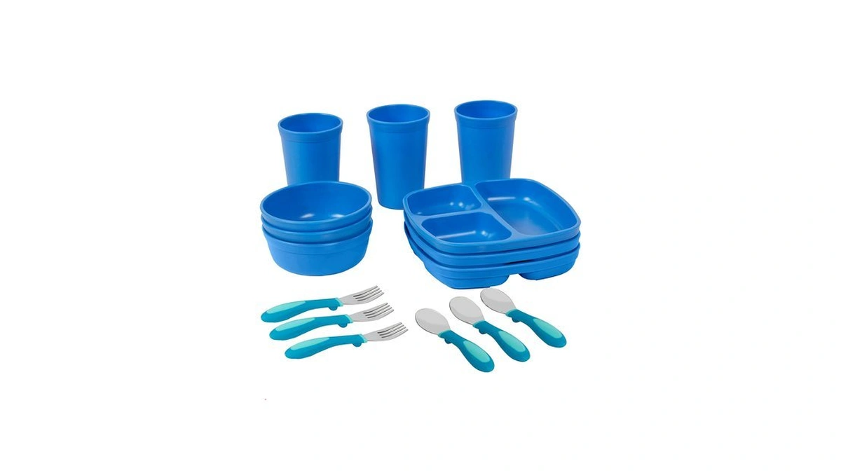 Ecr4kids My First Meal Pal Combo Set, Children's Tableware, Blue,