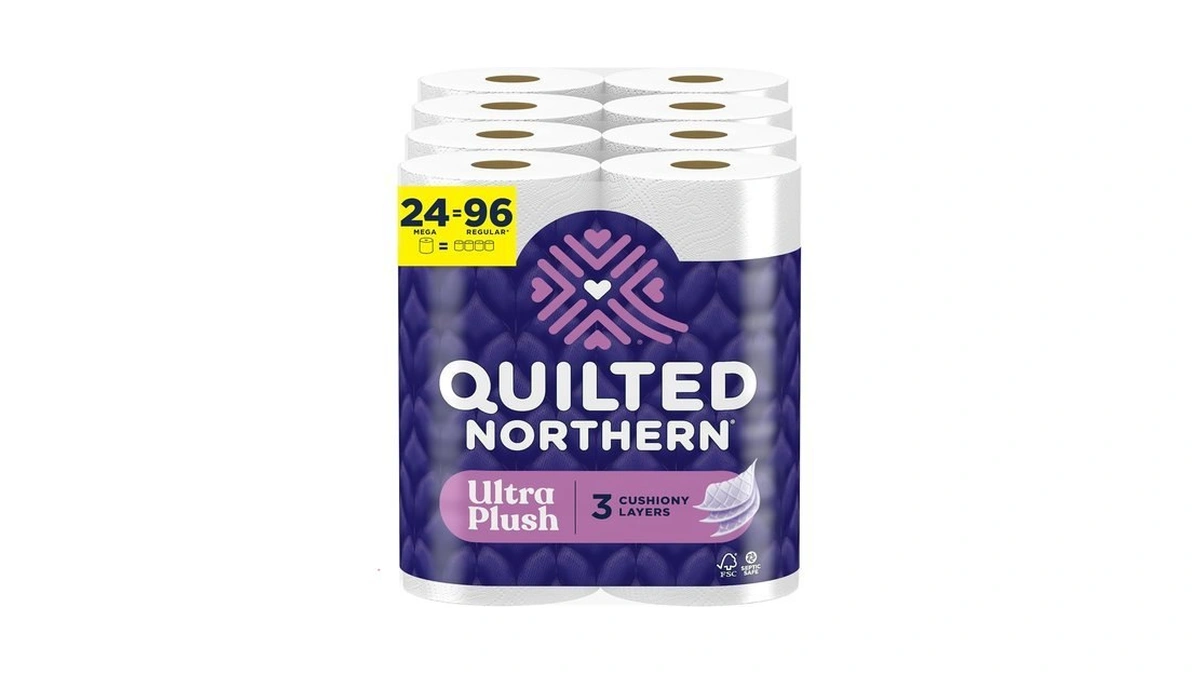 Quilted Northern Toilet Paper, Ultra Plush, 24 Mega Rolls, Bath