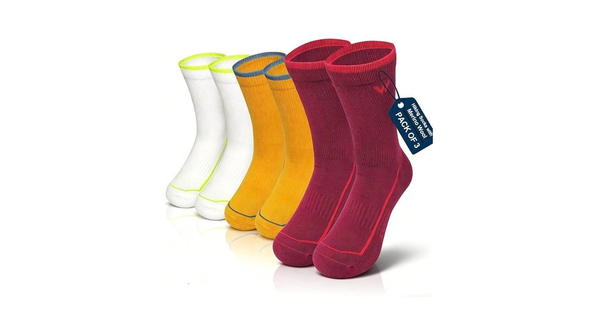Vuidqs Women's Outdoor Merino Wool Crew Socks - All-season Hiking,