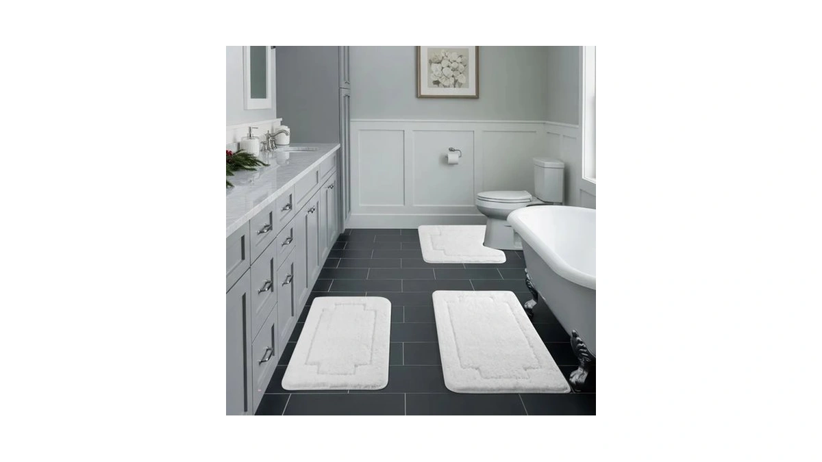Cnnj Bath Rugs Bathroom Mat Soft Absorbent Plush Shaggy Soft