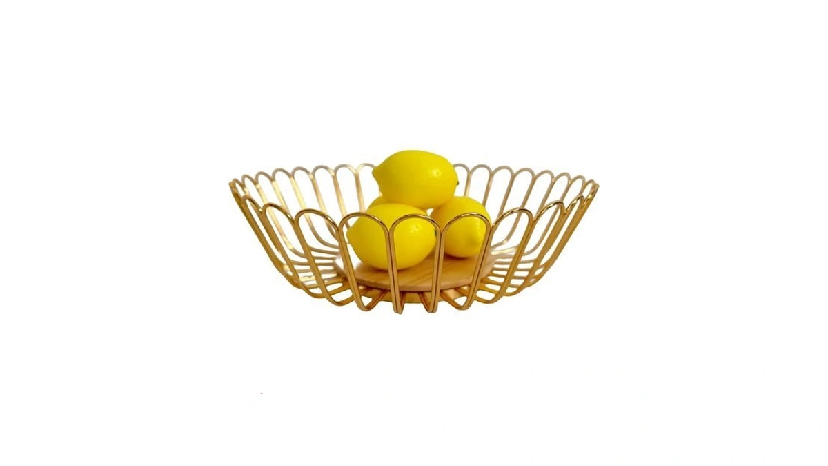 7uyuu Gold Fruit Basket Metal Wire Fruit Basket Bowl Kitchen