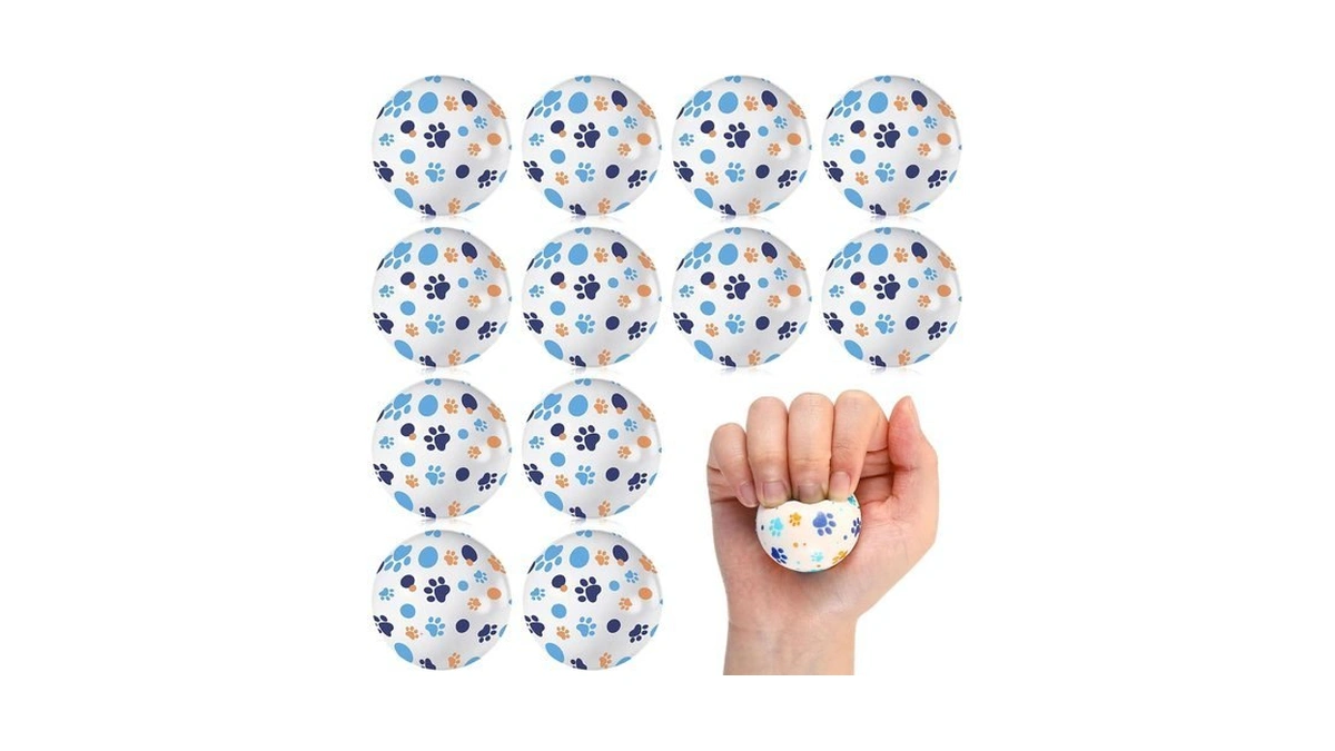 Civaner 12 Pcs Blue Dog Themed Mini Fidget Balls