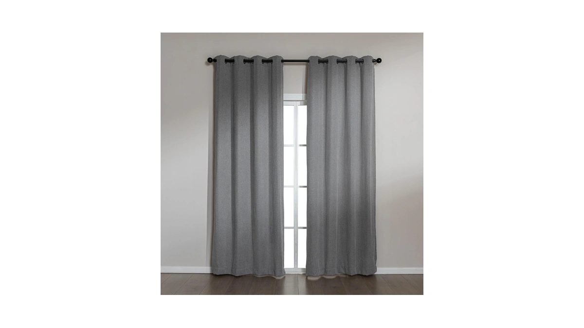 Amazon Basics Chenille Room Darkening Curtains, Light Filtering Window Drapes