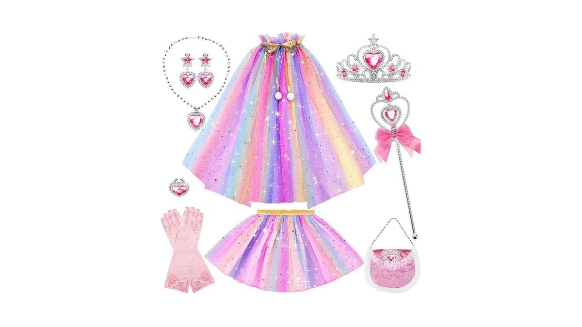 Funmission Princess Dress Up For Little Girl Toys, 9pcs Christmas