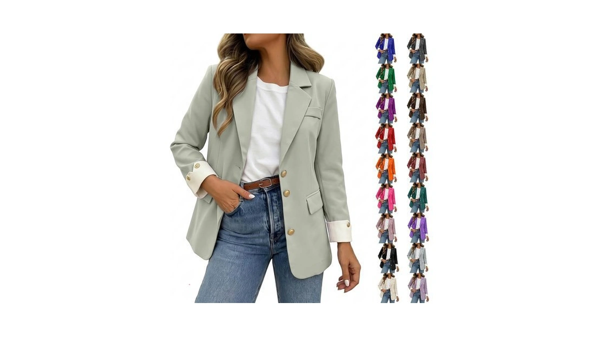 Blazers For Women Dressy Casual Lapel Long Sleeve Work Office