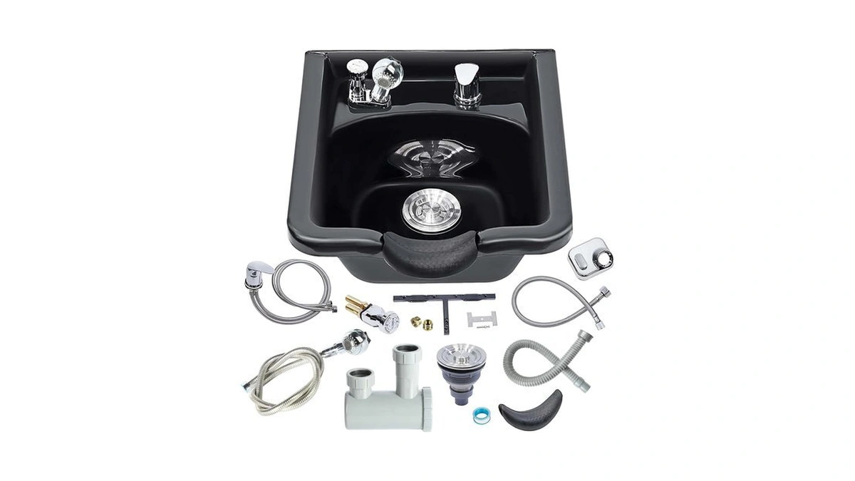 Toriexon Shampoo Bowl For Salons, Black Abs Plastic Shampoo Sink