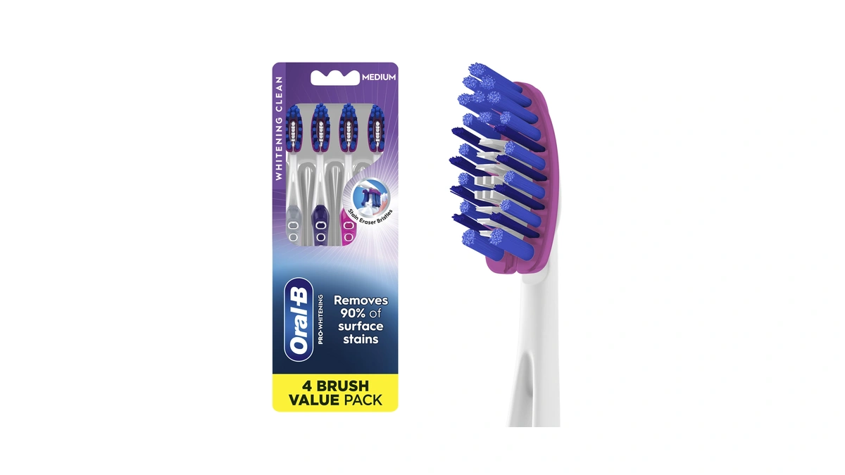Oral-b 3d White Deep Stain Remover Toothbrushes, 4 Count Toothbrush