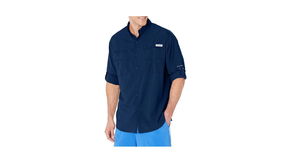 Columbia Men's Discontinued Pfg Tamiami Ii Long Sleeve Shirt, Carbon,