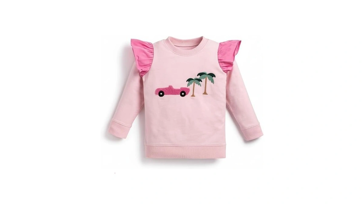 Monica + Andy Double Ruffle Sweatshirt, Size 12-18 Months, Pink