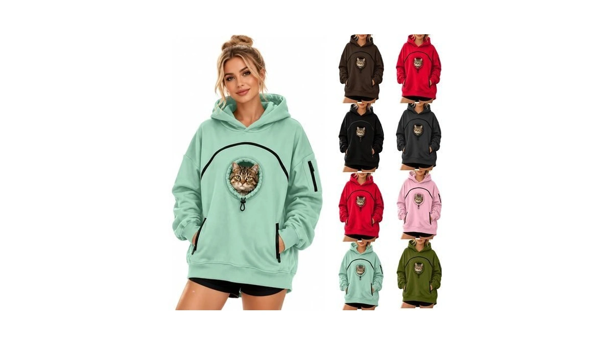 Gahiedim Pet Pouch Hoodie,pet Pouch Hoodie With Pull Plus Size