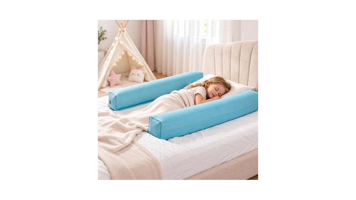 2 Pack Inflatable Bed Rails For Toddlers, 25" Safety Flap,