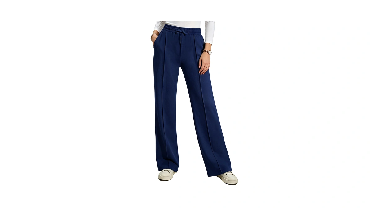Taskhot Women Wide Leg Sweatpants Baggy Palazzo Yoga Pants French