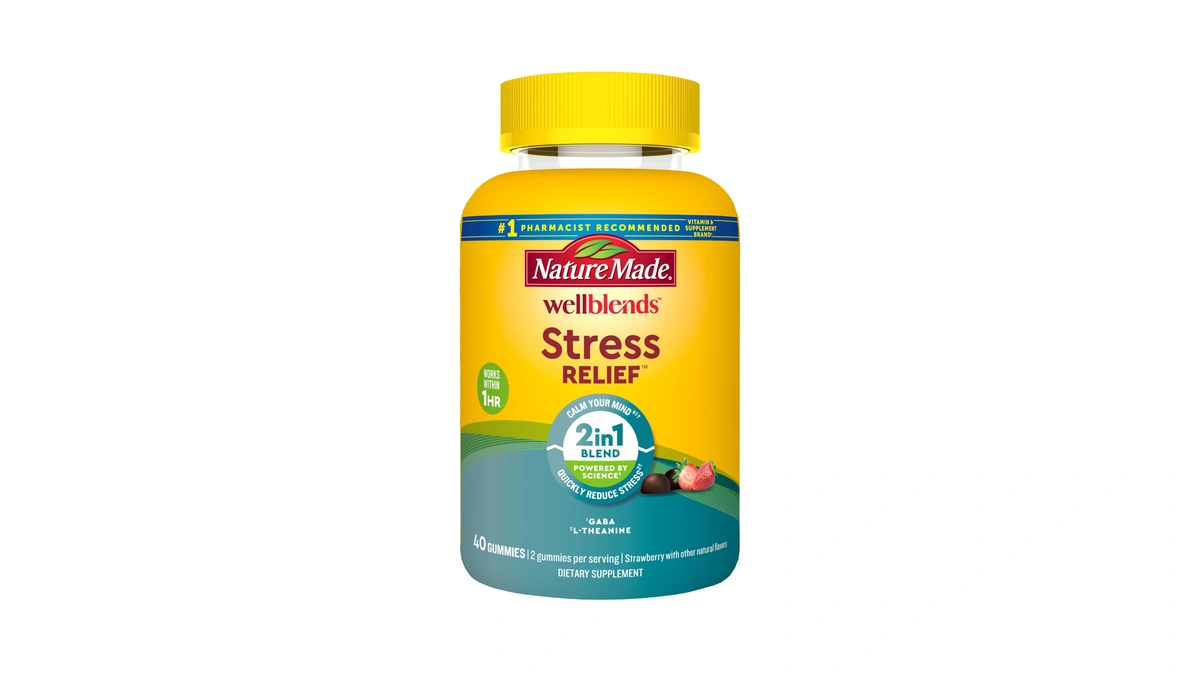 Nature Made Wellblends Stress Relief Gummies, 40 Strawberry Flavor Gummies