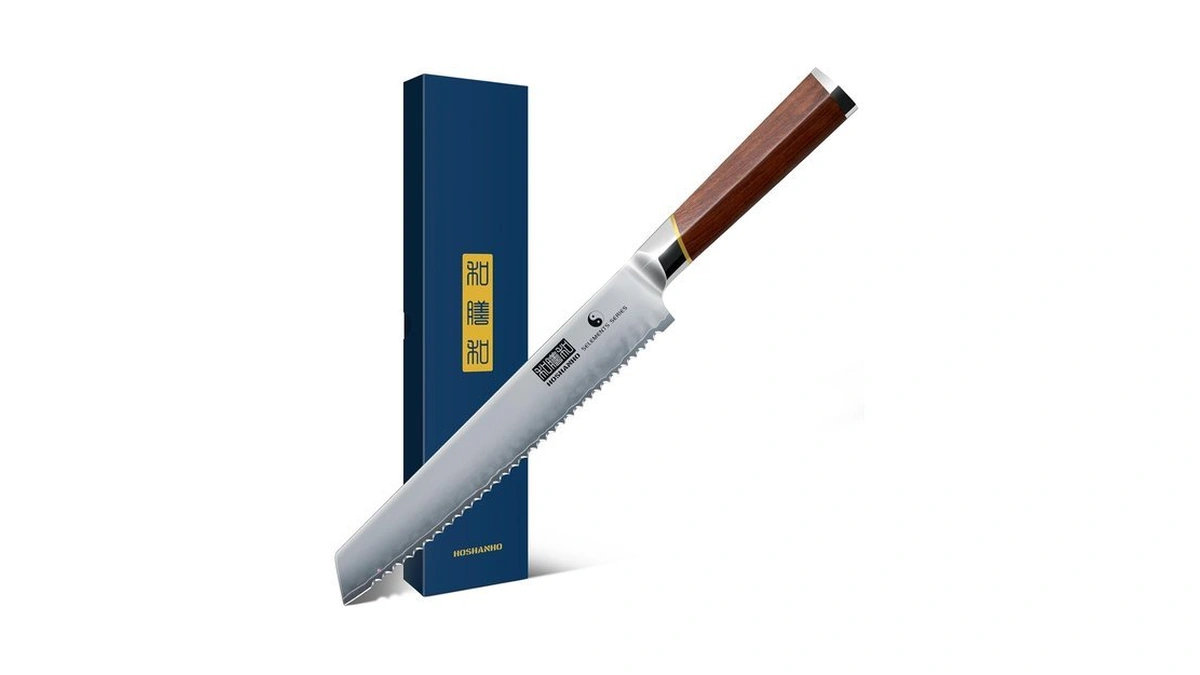 Hoshanho 8" Bread Knife, Japanese Serrated Knife For Homemade, Sourdough