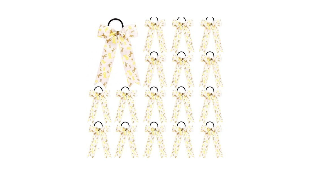 Suncalla 16 Pcs Childhood Cancer Awareness Large Cheer Hair Bow,