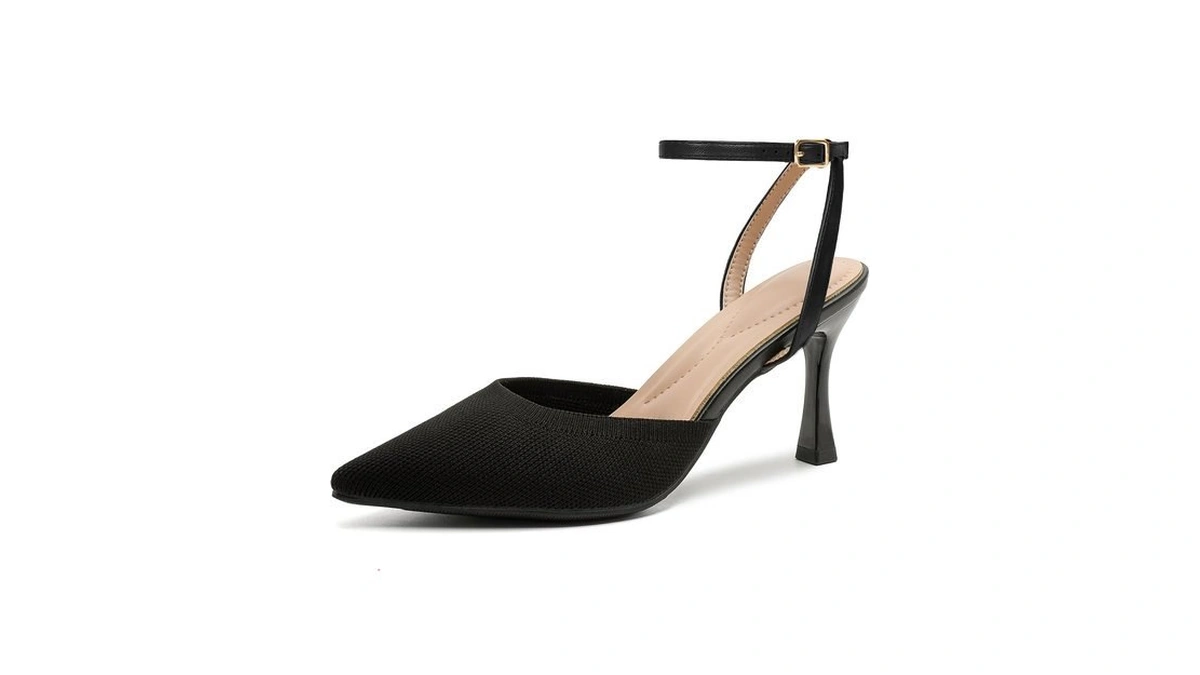 Closed Pointed Toe Heels For Women Ankle Strap Slingback Pumps