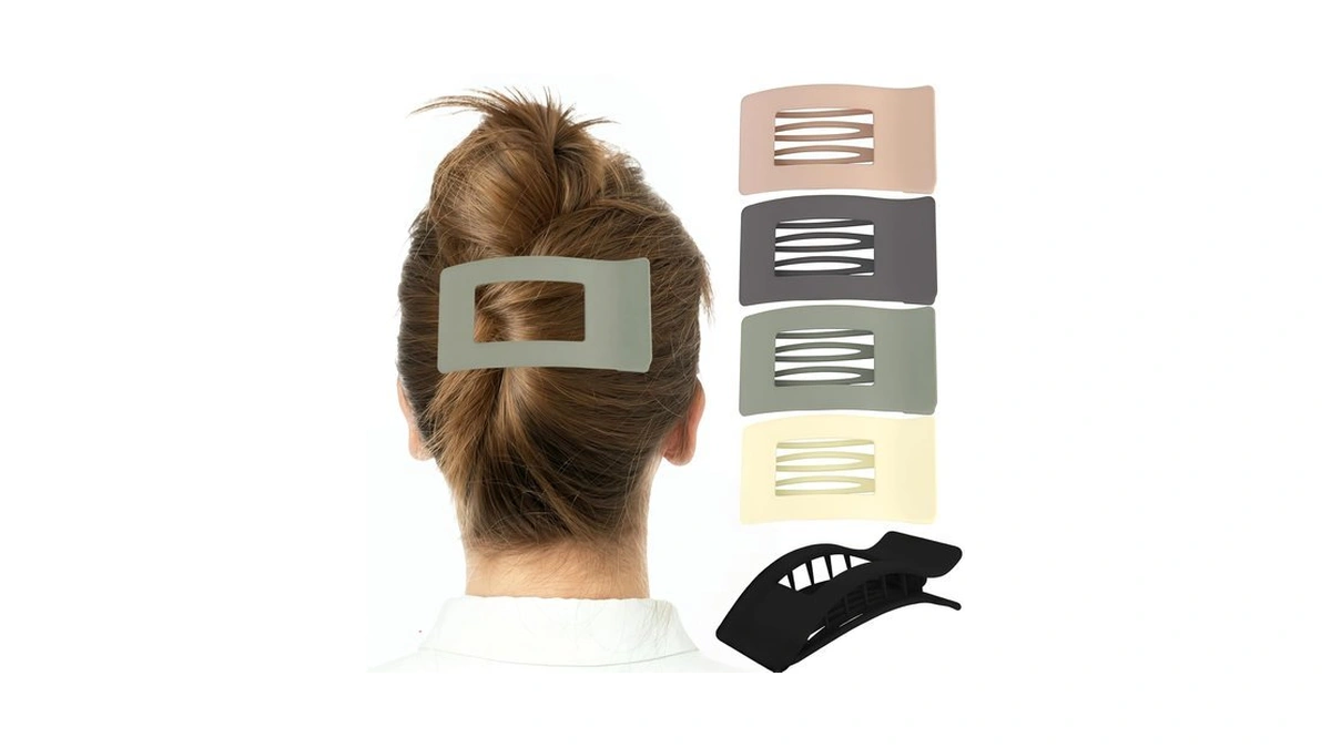 Flat Hair Clips For Women Girls, 5pcs French Large Flat