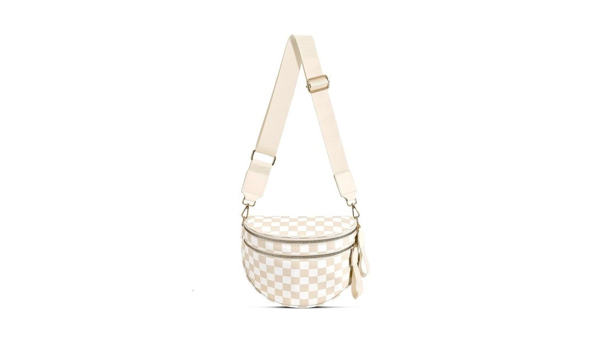 Checkered Crossbody Bag For Women Bum Bag Cross Body Shoulder