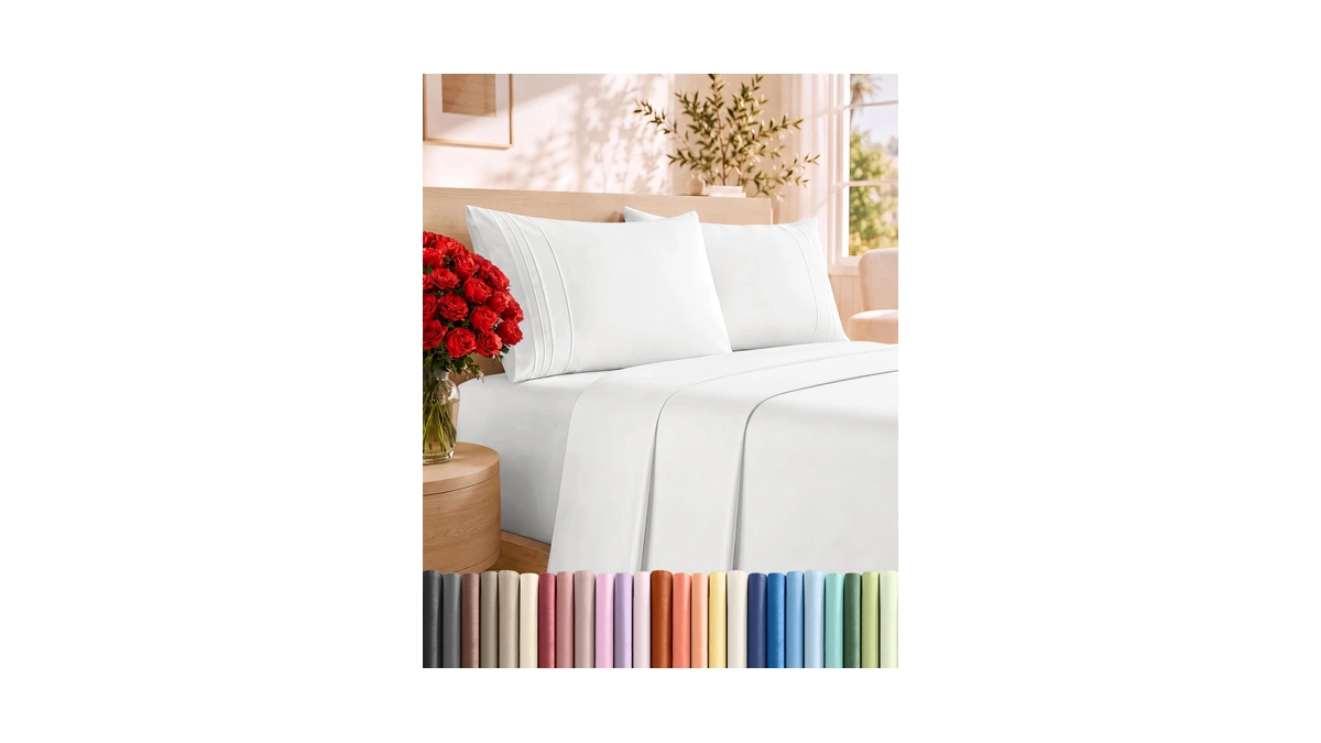 Queen Size 4 Piece Sheet Set - Comfy Breathable &