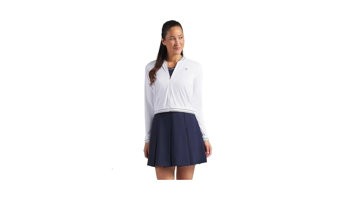 Puma Women's Standard Uv Sport Golf Jacket, White Glow