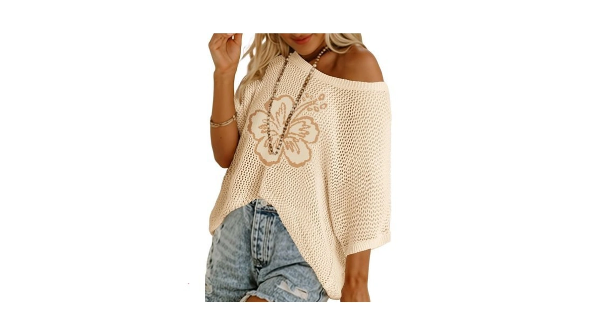 Dokotoo Juniors Sweater Spring Floral Fashion 2026 Scoop Neck Short