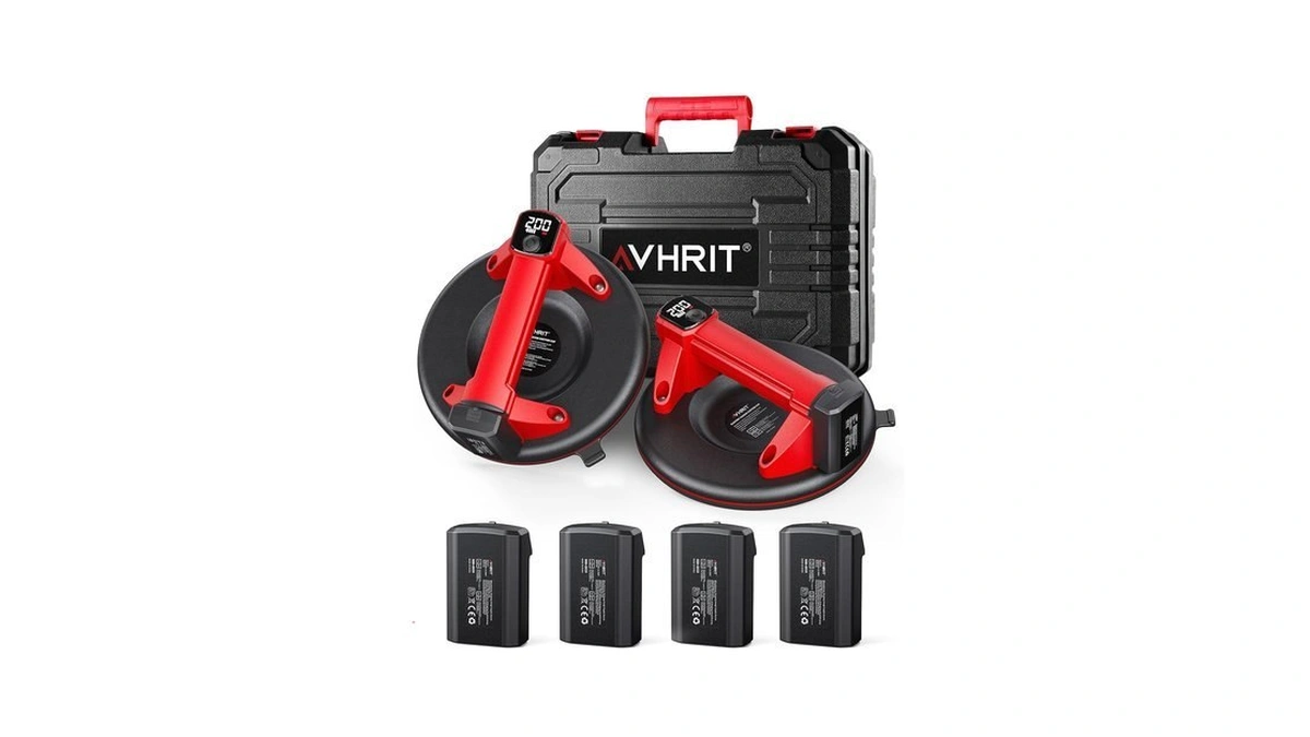 Avhrit Electric Suction Cups For Glass, 8" Heavy Duty Vacuum