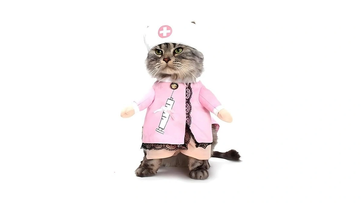 Nacoco Dog Cat Nurse Costume Pet Nurse Clothing Halloween Jeans