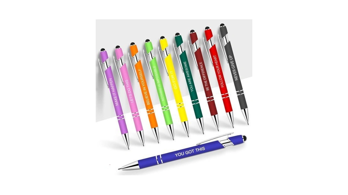 Greengines 10 Pcs Inspirational Pens - Motivational Ballpoint Pens Bulk
