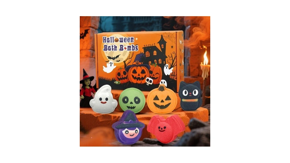 Halloween Bath Bombs For Kids, 6 Spooky Shapes, Trick Or
