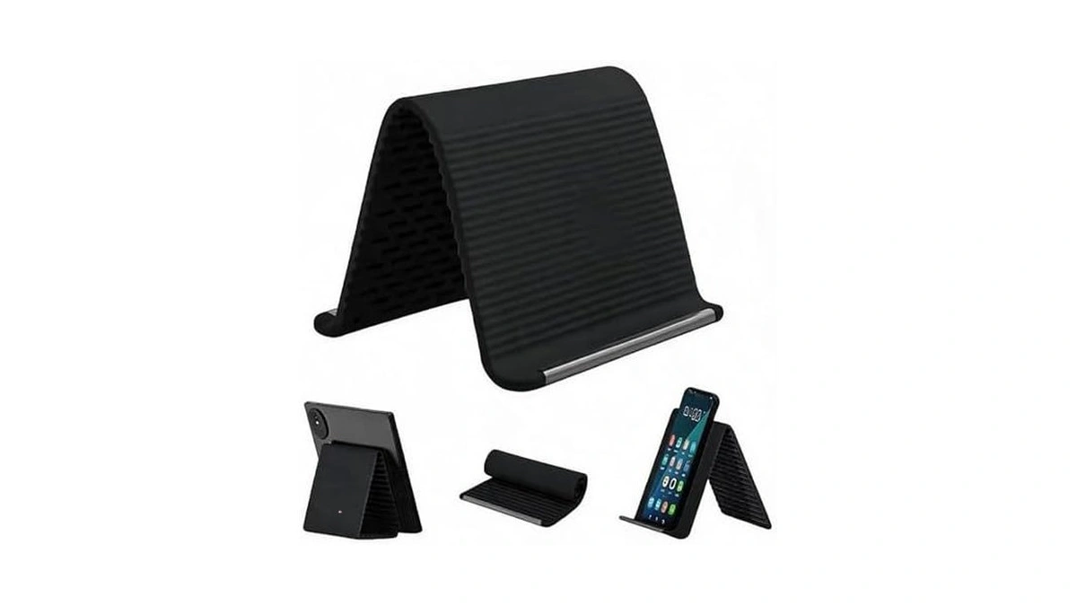 Zorne Flexible Foldable Phone Holder, Silicone Aluminum Adjustable Desktop Stand,