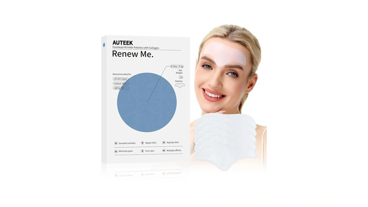 Auteek Forehead Wrinkle Patches 14pcs With Collagen For Skin Care